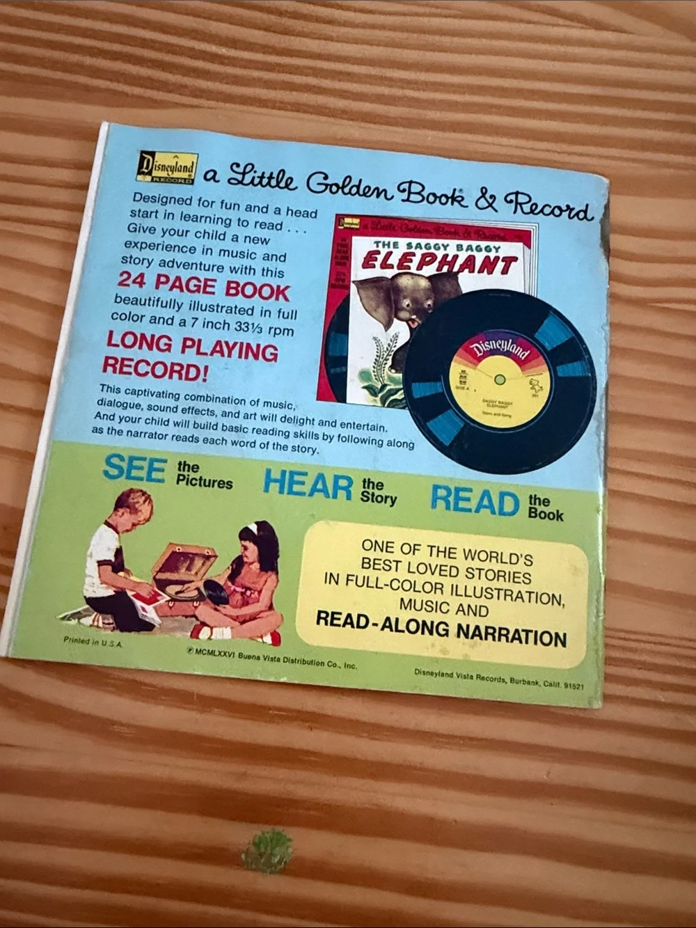 Vintage Little Golden Book Seven Little Postmen + Bonus Eddie Rabbitt 45 Record